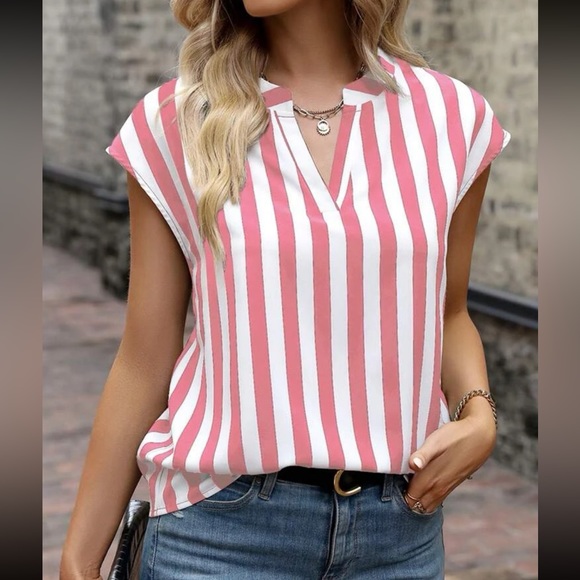 Striped notched neck blouse - Picture 5 of 16